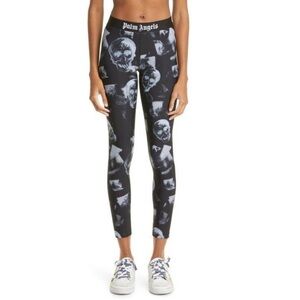 Palm Angels Classic Skull Print Leggings Black White Women’s Medium